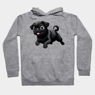 Tongue-Tickled Delight: A Gleeful Pug Puppy Hoodie